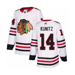 Adidas Chicago Blackhawks #14 Chris Kunitz Authentic White Away NHL Jersey
