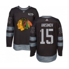 Adidas Chicago Blackhawks #15 Artem Anisimov Authentic Black 1917-2017 100th Anniversary NHL Jersey