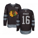 Adidas Chicago Blackhawks #16 Marcus Kruger Authentic Black 1917-2017 100th Anniversary NHL Jersey