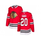 Adidas Chicago Blackhawks #20 Brandon Saad Red Home Authentic Stitched NHL Jersey