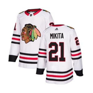Adidas Chicago Blackhawks #21 Stan Mikita Authentic White Away NHL Jersey
