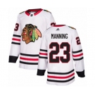 Adidas Chicago Blackhawks #23 Brandon Manning Authentic White Away NHL Jersey