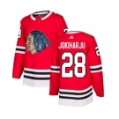 Adidas Chicago Blackhawks #28 Henri Jokiharju Authentic Red Fashion Gold NHL Jersey