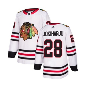 Adidas Chicago Blackhawks #28 Henri Jokiharju Authentic White Away NHL Jersey