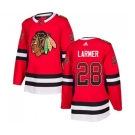 Adidas Chicago Blackhawks #28 Steve Larmer Authentic Red Drift Fashion NHL Jersey