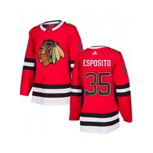 Adidas Chicago Blackhawks #35 Tony Esposito Authentic Red Drift Fashion NHL Jersey