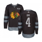 Adidas Chicago Blackhawks #4 Bobby Orr Authentic Black 1917-2017 100th Anniversary NHL Jersey