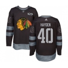 Adidas Chicago Blackhawks #40 John Hayden Authentic Black 1917-2017 100th Anniversary NHL Jersey