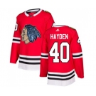Adidas Chicago Blackhawks #40 John Hayden Authentic Red Fashion Gold NHL Jersey