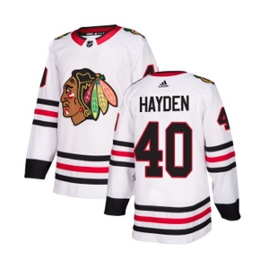 Adidas Chicago Blackhawks #40 John Hayden Authentic White Away NHL Jersey