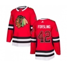 Adidas Chicago Blackhawks #42 Gustav Forsling Authentic Red Drift Fashion NHL Jersey
