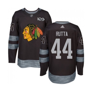 Adidas Chicago Blackhawks #44 Jan Rutta Authentic Black 1917-2017 100th Anniversary NHL Jersey