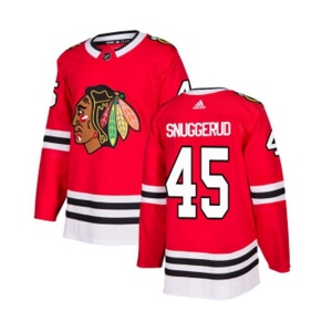 Adidas Chicago Blackhawks #45 Luc Snuggerud Authentic Red Home NHL Jersey