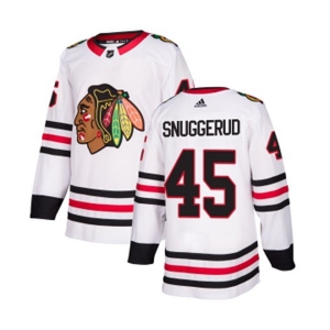 Adidas Chicago Blackhawks #45 Luc Snuggerud Authentic White Away NHL Jersey