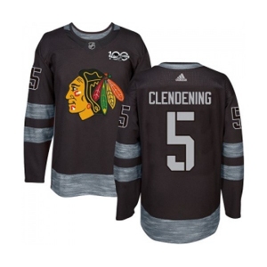 Adidas Chicago Blackhawks #5 Adam Clendening Authentic Black 1917-2017 100th Anniversary NHL Jersey