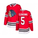 Adidas Chicago Blackhawks #5 Adam Clendening Authentic Red Fashion Gold NHL Jersey