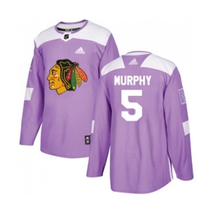 Adidas Chicago Blackhawks #5 Connor Murphy Authentic Purple Fights Cancer Practice NHL Jersey