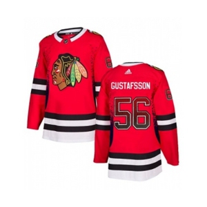 Adidas Chicago Blackhawks #56 Erik Gustafsson Authentic Red Drift Fashion NHL Jersey