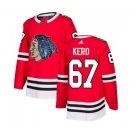 Adidas Chicago Blackhawks #67 Tanner Kero Authentic Red Fashion Gold NHL Jersey