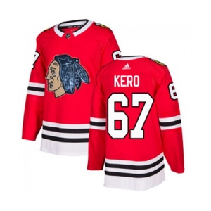 Adidas Chicago Blackhawks #67 Tanner Kero Authentic Red Fashion Gold NHL Jersey