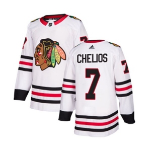 Adidas Chicago Blackhawks #7 Chris Chelios Authentic White Away NHL Jersey