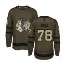 Adidas Chicago Blackhawks #78 Nathan Noel Authentic Green Salute to Service NHL Jersey