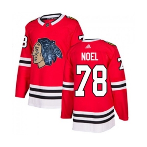 Adidas Chicago Blackhawks #78 Nathan Noel Authentic Red Fashion Gold NHL Jersey