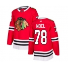 Adidas Chicago Blackhawks #78 Nathan Noel Authentic Red Home NHL Jersey