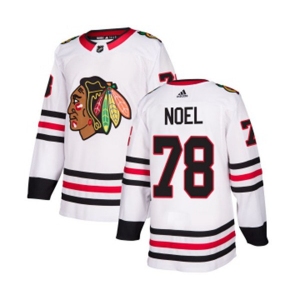 Adidas Chicago Blackhawks #78 Nathan Noel Authentic White Away NHL Jersey