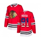 Adidas Chicago Blackhawks #81 Marian Hossa Authentic Red USA Flag Fashion NHL Jersey