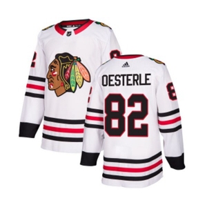 Adidas Chicago Blackhawks #82 Jordan Oesterle Authentic White Away NHL Jersey