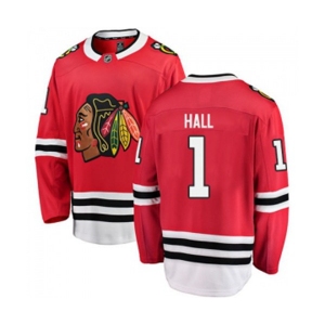 Chicago Blackhawks #1 Glenn Hall Fanatics Branded Red Home Breakaway NHL Jersey