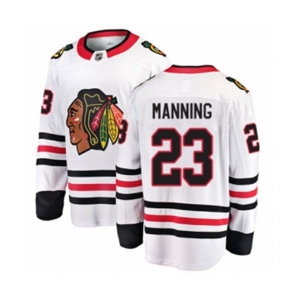 Chicago Blackhawks #23 Brandon Manning Authentic White Away Fanatics Branded Breakaway NHL Jersey