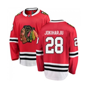 Chicago Blackhawks #28 Henri Jokiharju Fanatics Branded Red Home Breakaway NHL Jersey