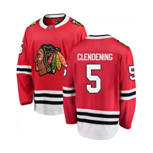 Chicago Blackhawks #5 Adam Clendening Authentic Red Home Fanatics Branded Breakaway NHL Jersey