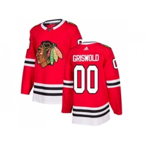 Men Adidas Chicago Blackhawks #00 Clark Griswold Red Home Authentic Stitched NHL Jersey