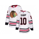Men Adidas Chicago Blackhawks #10 Patrick Sharp White Road Authentic Stitched NHL Jersey