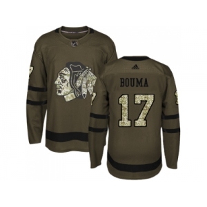 Men Adidas Chicago Blackhawks #17 Lance Bouma Green Salute to Service Stitched NHL Jersey