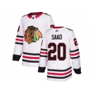 Men Adidas Chicago Blackhawks #20 Brandon Saad White Road Authentic Stitched NHL Jersey