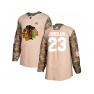 Men Adidas Chicago Blackhawks #23 Michael Jordan Camo Authentic 2017 Veterans Day Stitched NHL Jersey