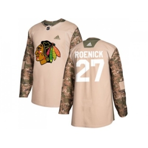 Men Adidas Chicago Blackhawks #27 Jeremy Roenick Camo Authentic 2017 Veterans Day Stitched NHL Jersey