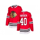 Men Adidas Chicago Blackhawks #40 John Hayden Red Home Authentic Stitched NHL Jersey