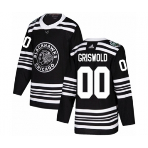 Men's Adidas Chicago Blackhawks #00 Clark Griswold Authentic Black 2019 Winter Classic NHL Jersey
