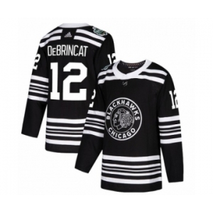 Men's Adidas Chicago Blackhawks #12 Alex DeBrincat Authentic Black 2019 Winter Classic NHL Jersey