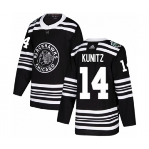 Men's Adidas Chicago Blackhawks #14 Chris Kunitz Authentic Black 2019 Winter Classic NHL Jersey