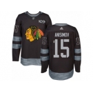 Men's Adidas Chicago Blackhawks #15 Artem Anisimov Authentic Black 1917-2017 100th Anniversary NHL Jersey
