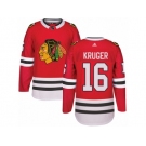 Men's Adidas Chicago Blackhawks #16 Marcus Kruger Authentic Red Home NHL Jersey