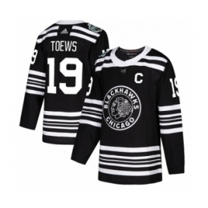 Men's Adidas Chicago Blackhawks #19 Jonathan Toews Authentic Black 2019 Winter Classic NHL Jersey