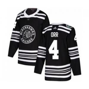 Men's Adidas Chicago Blackhawks #4 Bobby Orr Authentic Black 2019 Winter Classic NHL Jersey