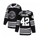 Men's Adidas Chicago Blackhawks #42 Gustav Forsling Authentic Black 2019 Winter Classic NHL Jersey